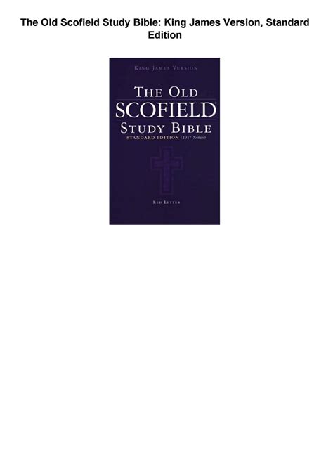 the old scofield study bible king james version standard edition Kindle Editon